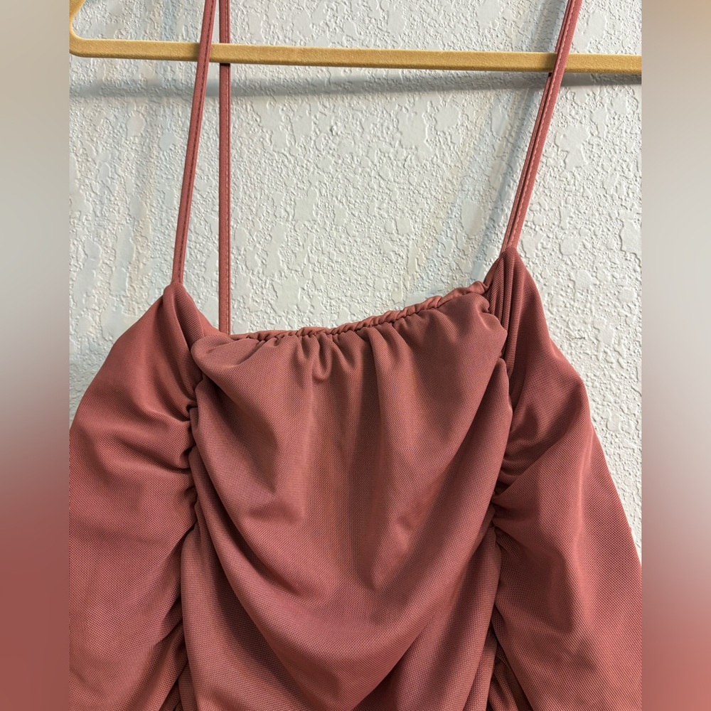 ASOS curve Strapless Ruched Dress - Rust - Picture 3 of 13